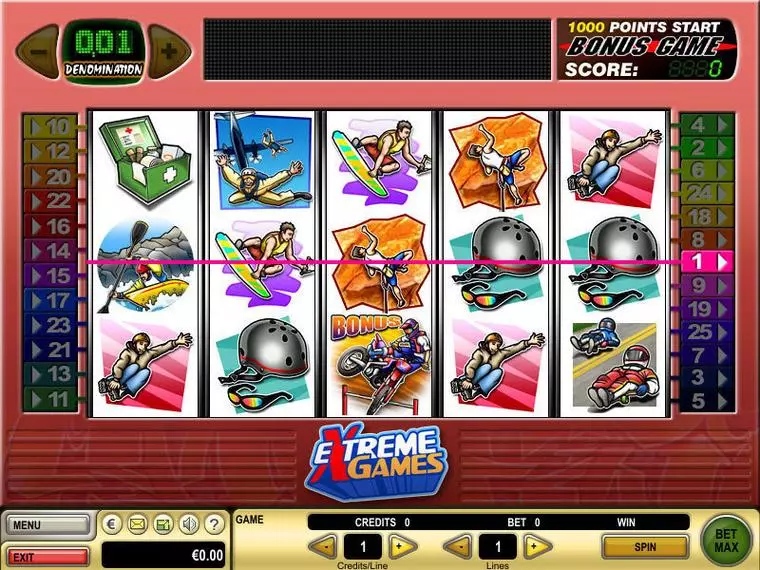  Main Screen Reels at Extreme Games 5 Reel Mobile Real Slot created by GTECH