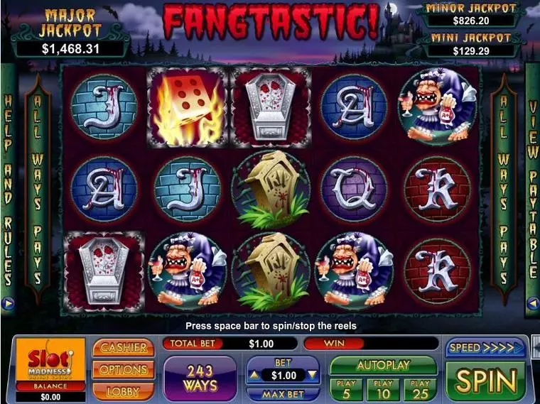  Main Screen Reels at Fangtastic 5 Reel Mobile Real Slot created by NuWorks
