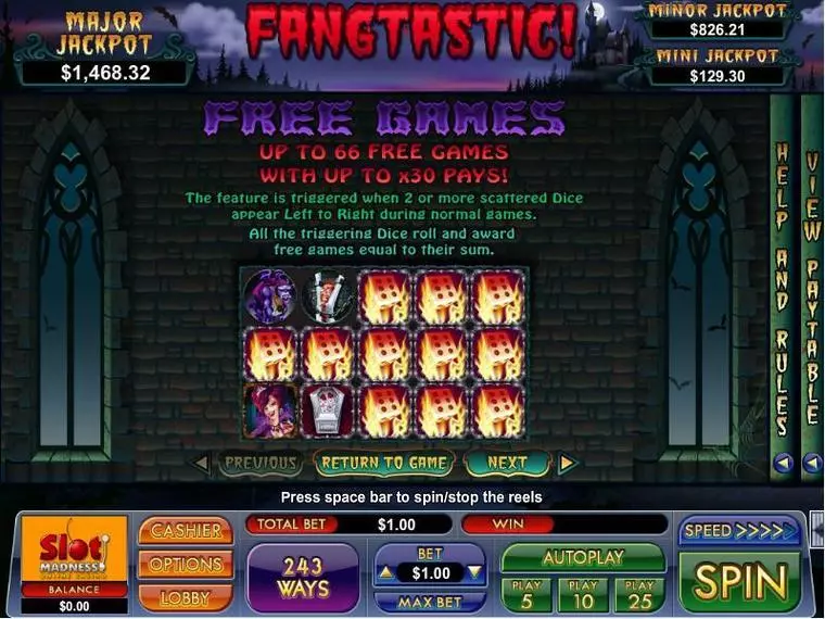  Info and Rules at Fangtastic 5 Reel Mobile Real Slot created by NuWorks