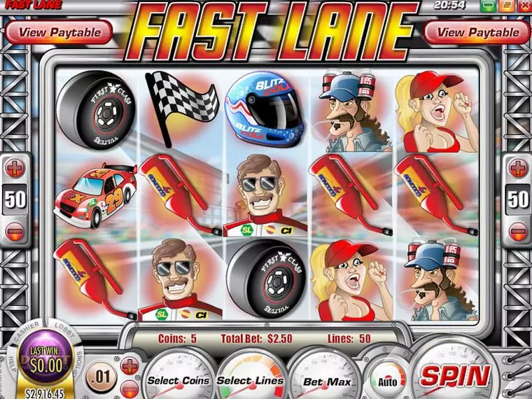  Main Screen Reels at Fast Lane 5 Reel Mobile Real Slot created by Rival