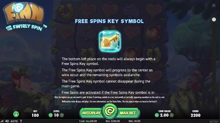  Bonus 1 at Finn and the Swirly Spin 5 Reel Mobile Real Slot created by NetEnt