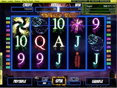  Main Screen Reels at FireWorks Frenzy 5 Reel Mobile Real Slot created by Player Preferred