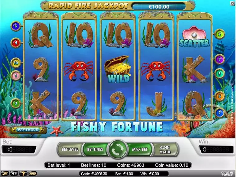  Main Screen Reels at Fishy Fortune 5 Reel Mobile Real Slot created by NetEnt