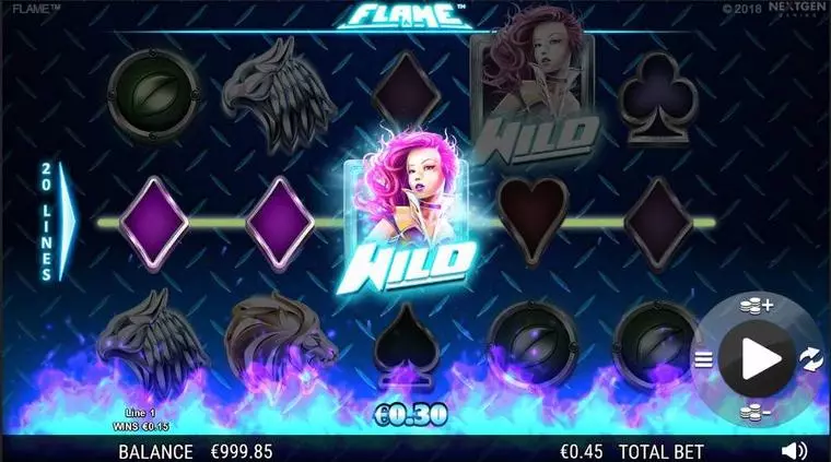  Main Screen Reels at Flame 5 Reel Mobile Real Slot created by NextGen Gaming