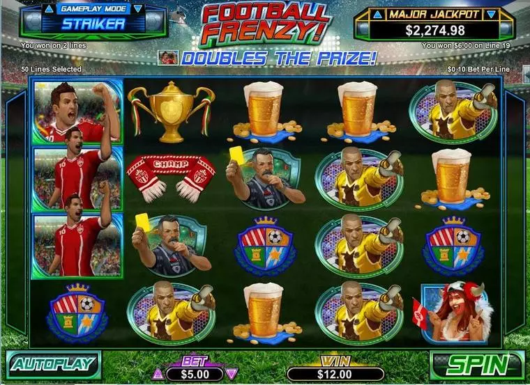  Main Screen Reels at Football Frenzy 5 Reel Mobile Real Slot created by RTG