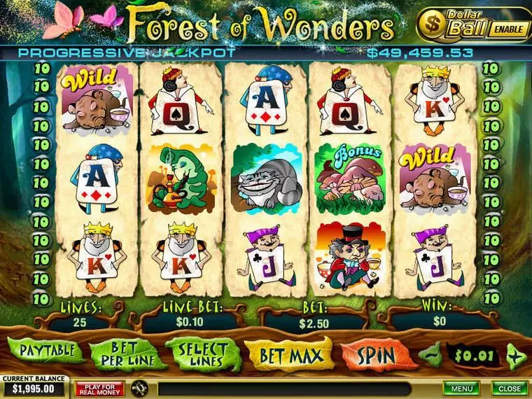  Main Screen Reels at Forest of Wonders 5 Reel Mobile Real Slot created by PlayTech