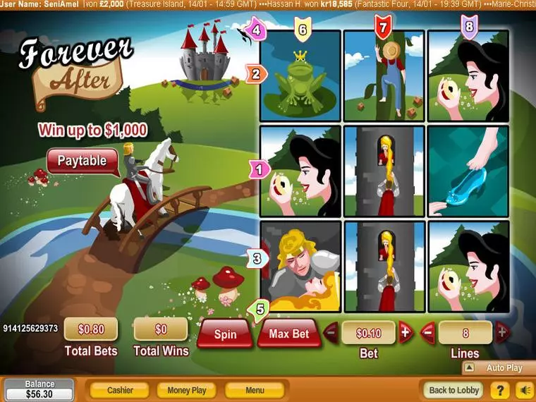  Main Screen Reels at Forever After 3 Reel Mobile Real Slot created by NeoGames