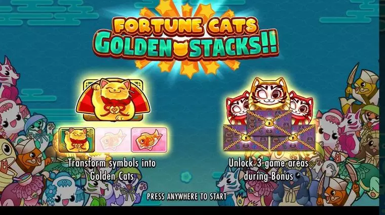  Bonus 1 at Fortune Cats Golden Stacks!! 5 Reel Mobile Real Slot created by Thunderkick
