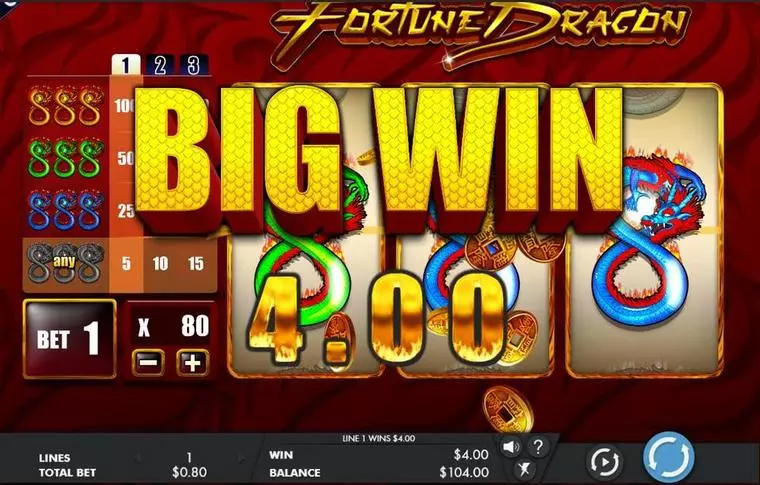  Winning Screenshot at Fortune Dragon 3 Reel Mobile Real Slot created by Genesis
