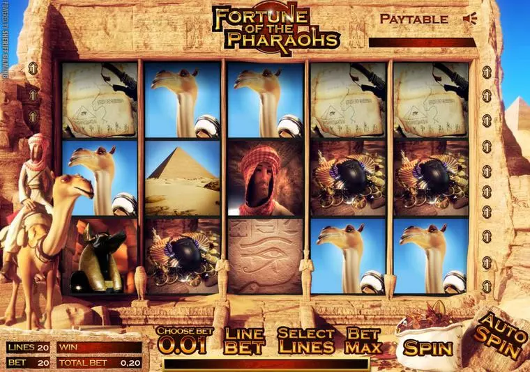  Main Screen Reels at Fortune of the Pharaohs 5 Reel Mobile Real Slot created by Sheriff Gaming