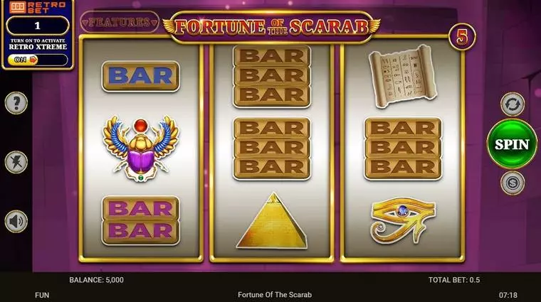  Main Screen Reels at Fortune Of The Scarab 3 Reel Mobile Real Slot created by Spinomenal