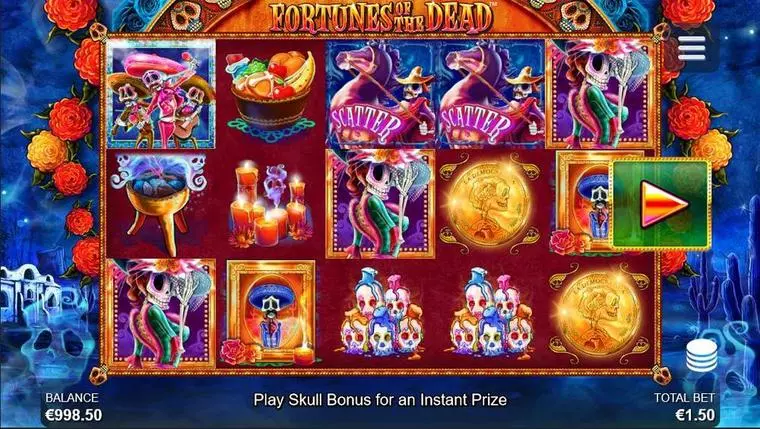  Main Screen Reels at Fortunes of the Dead  5 Reel Mobile Real Slot created by Side City
