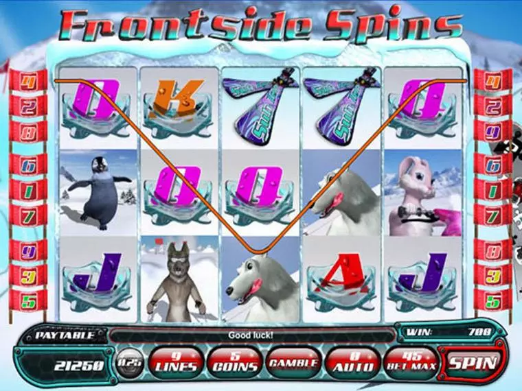  Main Screen Reels at Frontside Spins 5 Reel Mobile Real Slot created by Saucify