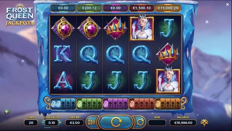  Main Screen Reels at Frost Queen Jackpots 5 Reel Mobile Real Slot created by Yggdrasil