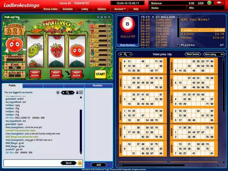  Main Screen Reels at Fruit and Veg Mini 3 Reel Mobile Real Slot created by Virtue Fusion
