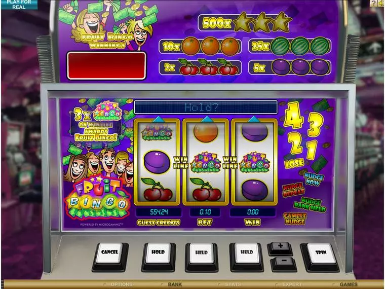  Main Screen Reels at Fruit Bingo 3 Reel Mobile Real Slot created by Microgaming