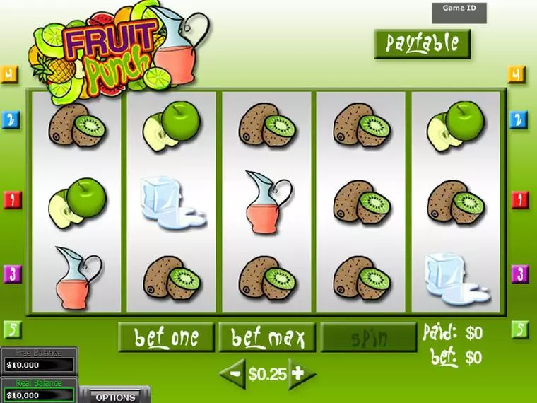  Main Screen Reels at Fruit Punch 5 Reel Mobile Real Slot created by DGS
