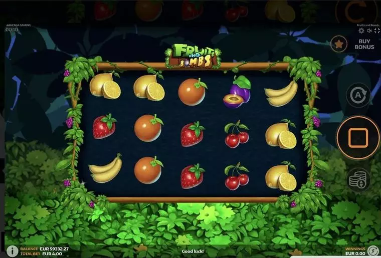  Main Screen Reels at Fruits and Bombs 5 Reel Mobile Real Slot created by Mancala Gaming
