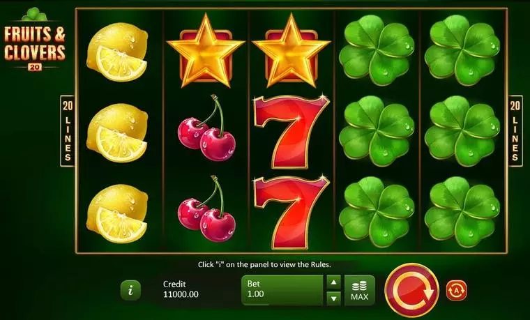  Main Screen Reels at Fruits & Clovers 5 Reel Mobile Real Slot created by Playson