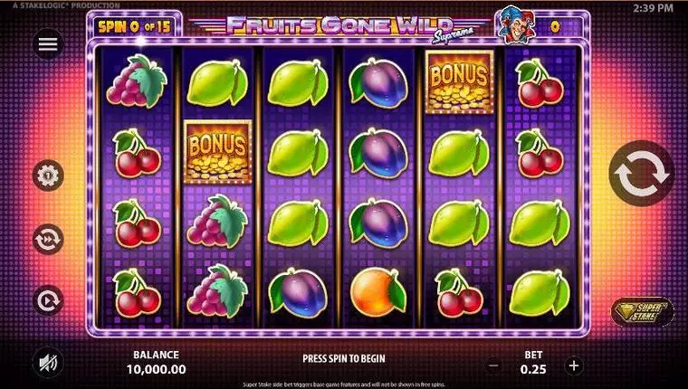  Main Screen Reels at Fruits Gone Wild Supreme 6 Reel Mobile Real Slot created by StakeLogic