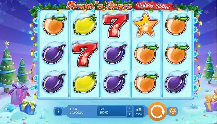  Main Screen Reels at Fruits'N'Stars Holiday Edition 5 Reel Mobile Real Slot created by Playson