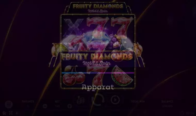  Introduction Screen at Fruity Diamonds 3 Reel Mobile Real Slot created by Apparat Gaming