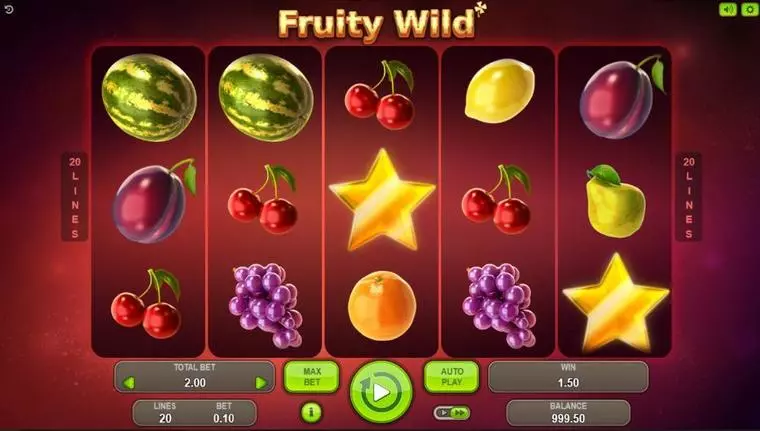  Main Screen Reels at Fruity Wild 5 Reel Mobile Real Slot created by Booongo