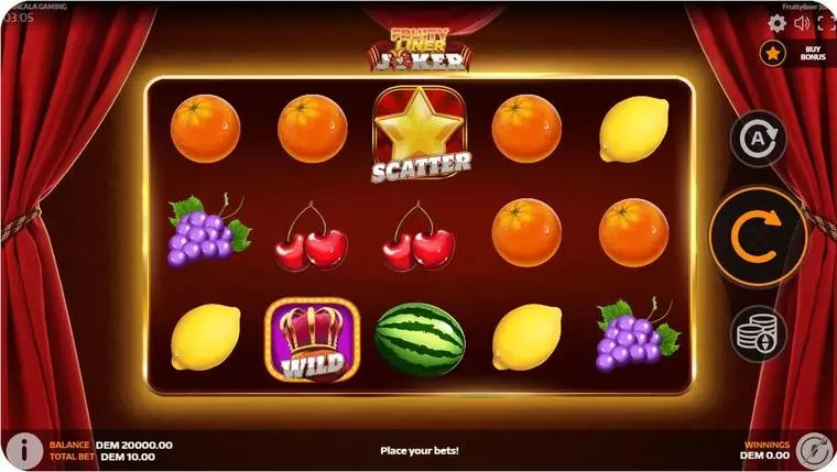  Main Screen Reels at Fruityliner Joker 5 Reel Mobile Real Slot created by Mancala Gaming