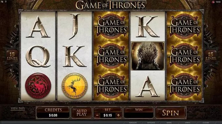  Info and Rules at Game of Thrones - 15 Lines 5 Reel Mobile Real Slot created by Microgaming
