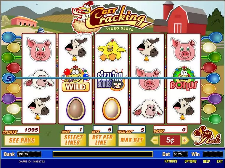  Main Screen Reels at Get Cracking 5 Reel Mobile Real Slot created by Parlay