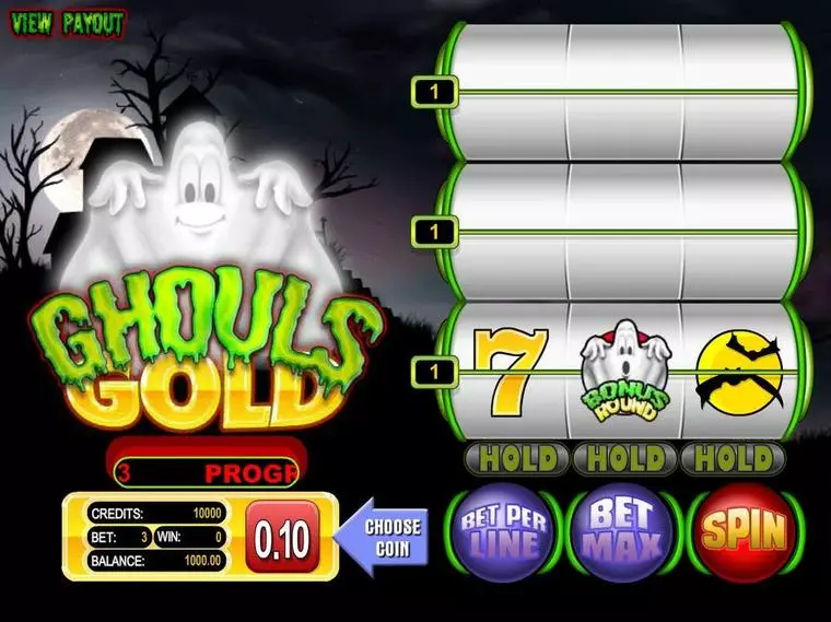  Introduction Screen at Ghouls Gold 9 Reel Mobile Real Slot created by BetSoft