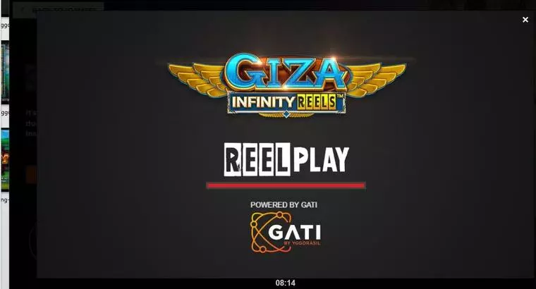  Introduction Screen at Giza Infinity Reels 3 Reel Mobile Real Slot created by ReelPlay
