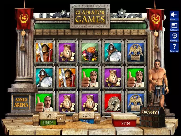  Main Screen Reels at Gladiator Games 5 Reel Mobile Real Slot created by Slotland Software