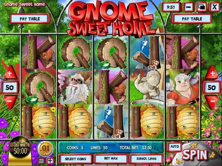  Main Screen Reels at Gnome Sweet Home 5 Reel Mobile Real Slot created by Rival