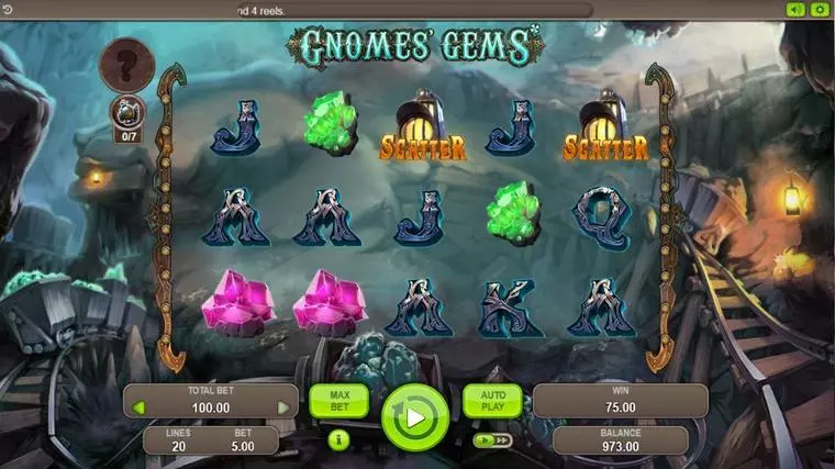  Main Screen Reels at Gnomes' Gems 5 Reel Mobile Real Slot created by Booongo