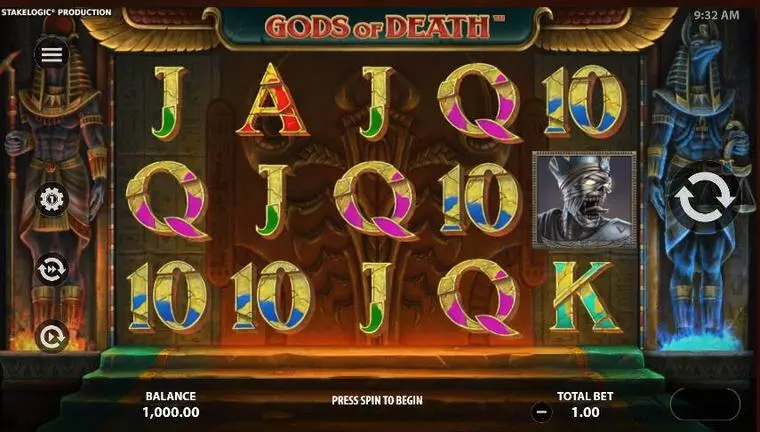  Main Screen Reels at Gods of Death 5 Reel Mobile Real Slot created by StakeLogic