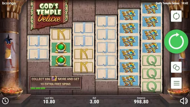  Main Screen Reels at God's Temple Deluxe 6 Reel Mobile Real Slot created by Booongo