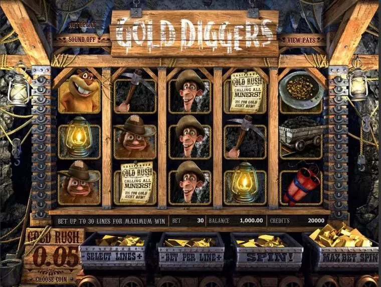  Main Screen Reels at Gold Diggers 5 Reel Mobile Real Slot created by BetSoft