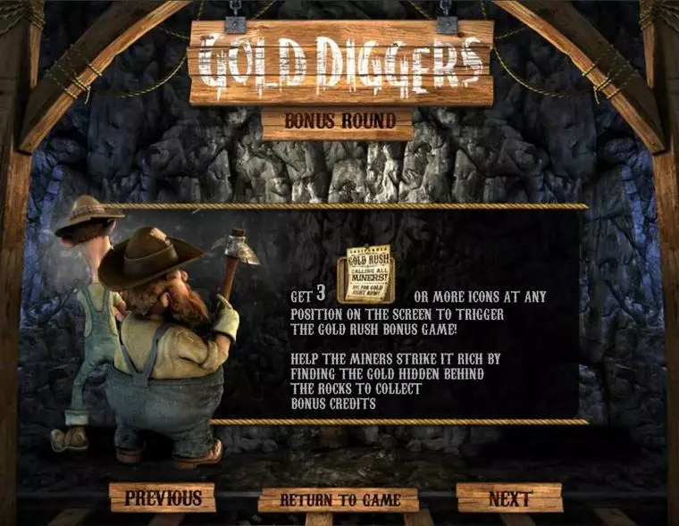  Bonus 1 at Gold Diggers 5 Reel Mobile Real Slot created by BetSoft