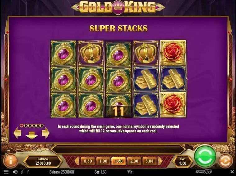  Bonus 1 at Gold King 5 Reel Mobile Real Slot created by Play'n GO