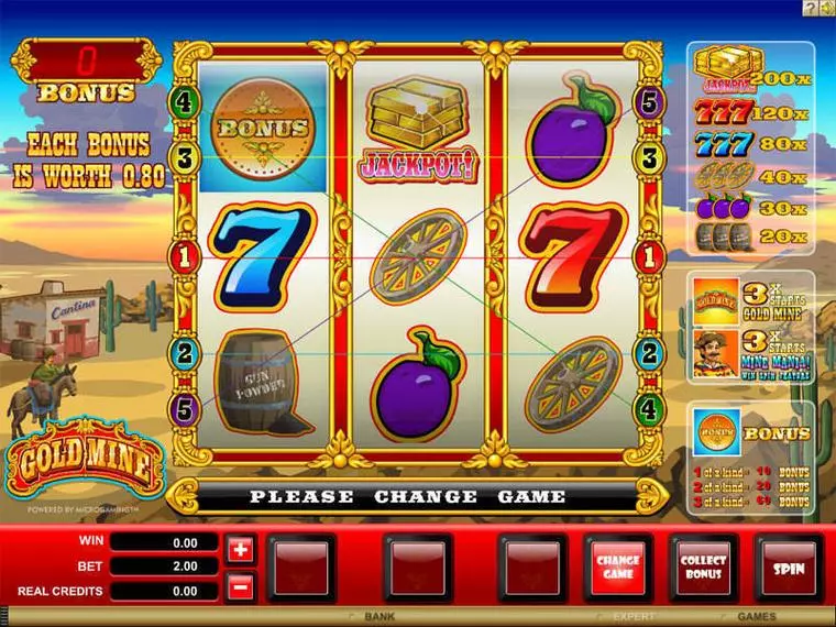  Bonus 1 at Gold Mine 3 Reel Mobile Real Slot created by Microgaming