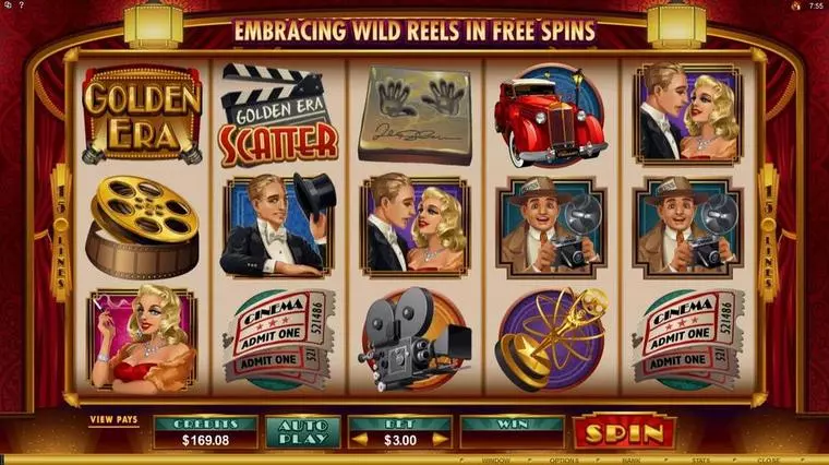  Main Screen Reels at Golden Era 5 Reel Mobile Real Slot created by Microgaming