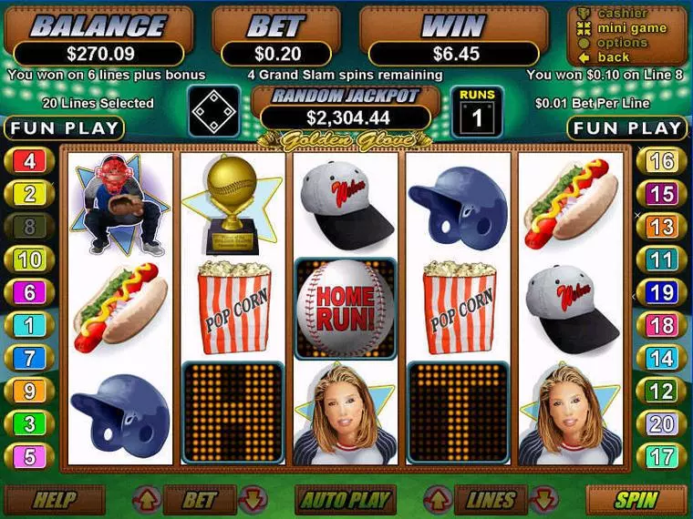  Main Screen Reels at Golden Glove 5 Reel Mobile Real Slot created by RTG