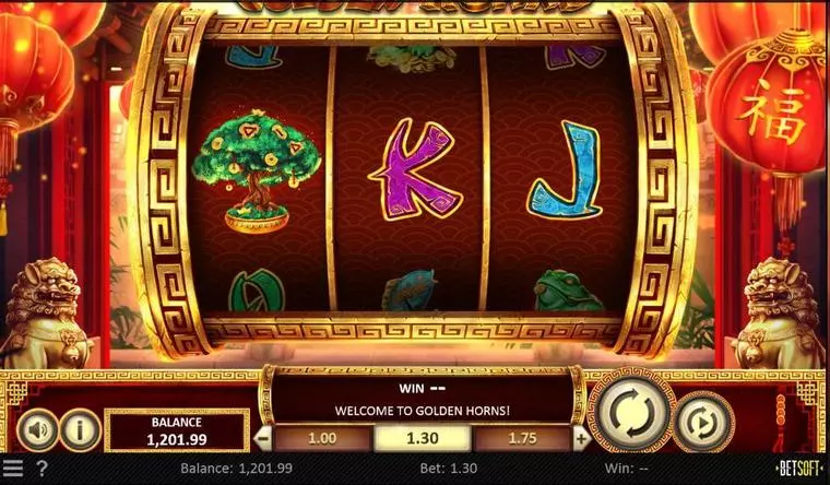  Main Screen Reels at Golden Horns 3 Reel Mobile Real Slot created by BetSoft