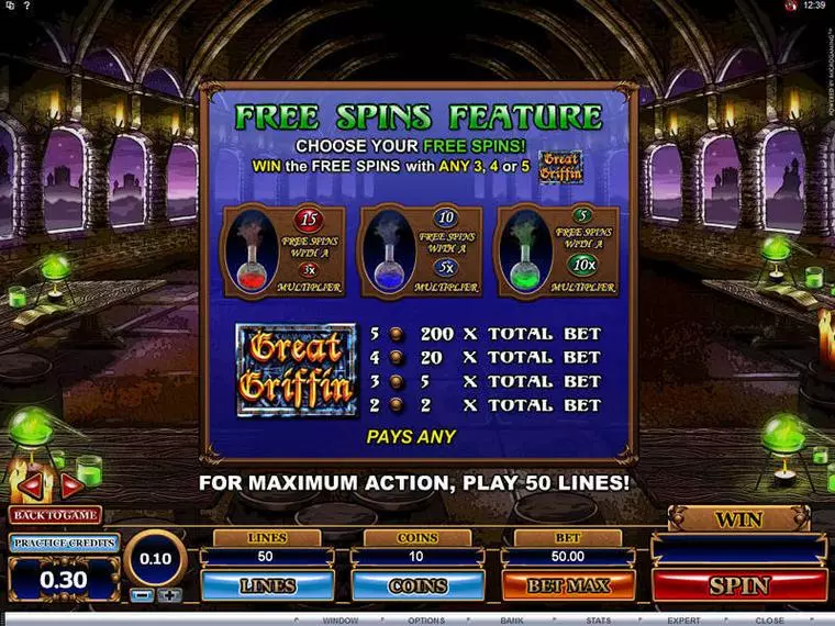  Bonus 2 at Great Griffin 5 Reel Mobile Real Slot created by Microgaming