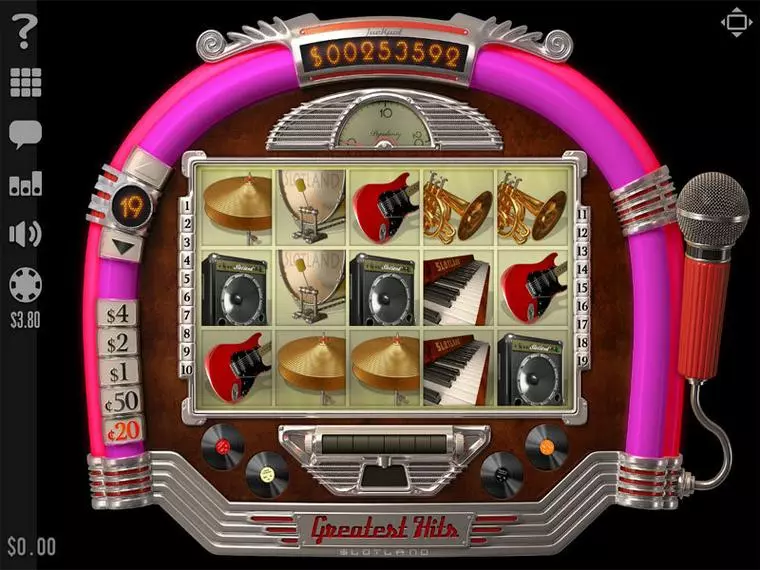  Main Screen Reels at Greatest Hits 5 Reel Mobile Real Slot created by Slotland Software