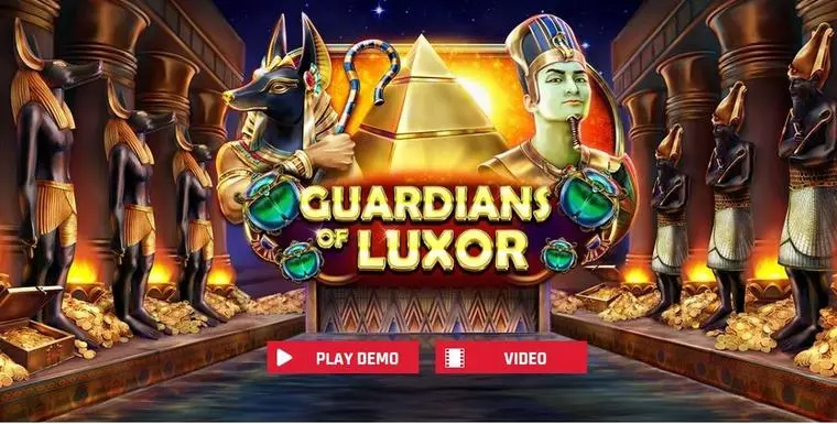  Introduction Screen at Guardians of Luxor 5 Reel Mobile Real Slot created by Red Rake Gaming