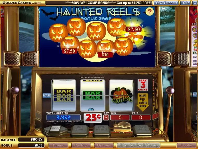  Bonus 1 at Haunted Reels 3 Reel Mobile Real Slot created by Vegas Technology