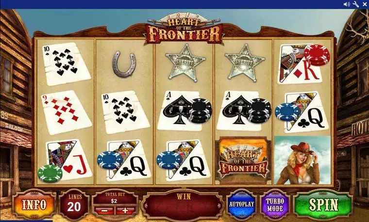  Main Screen Reels at Heart of the Frontier 5 Reel Mobile Real Slot created by PlayTech