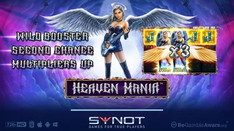  Introduction Screen at Heaven Mania 5 Reel Mobile Real Slot created by Synot Games